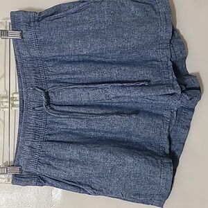 GAP Women's Blue Linen Blend Pull On‎ Drawstring Shorts - Size Medium